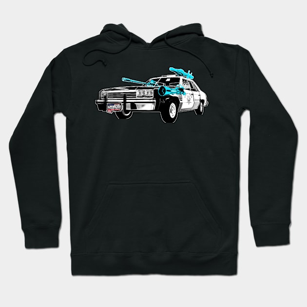 Highway Punchado Car Upgraded v. Blank Text Code Teal Hoodie by punchado